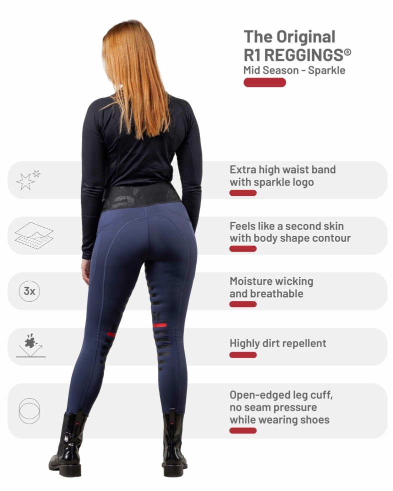 eaSt REGGINGS® R1 Sparkle Highwaist Mid Season - midnight blue